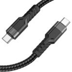 Кабел Hoco U110 USB-C към USB-C 60W 3A 1.2 м – Черен/Син - Image 2