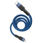Кабел Hoco U110 USB-C към USB-C 60W 3A 1.2 м – Черен/Син - Image 3