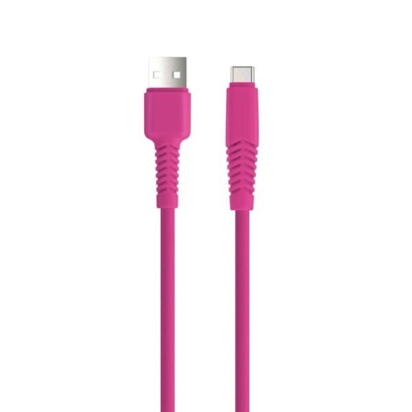 Кабел Setty USB-A – USB-C 2.1A 1.5 м – Цикламен
