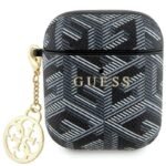 Калъф Guess Gcube Charm Classic Gold Logo за AirPods 1/2 – Черен