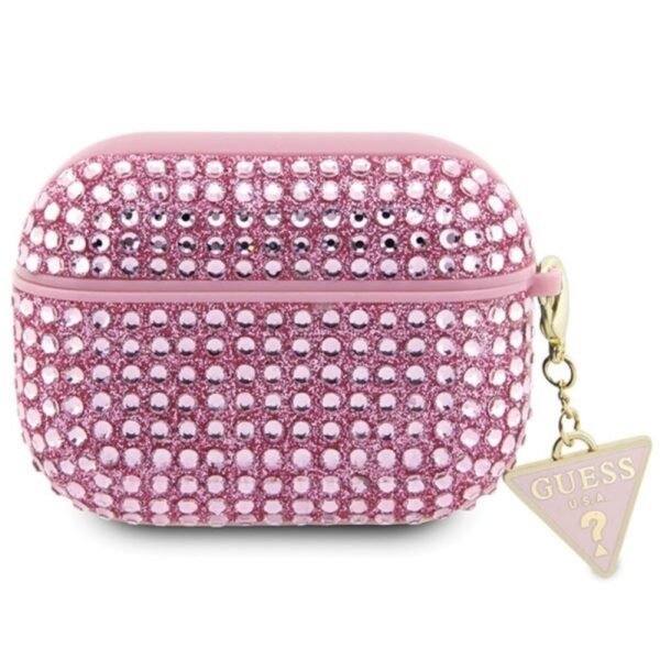 Калъф Guess Rhinestone Triangle Charm за AirPods Pro 2 – Розов