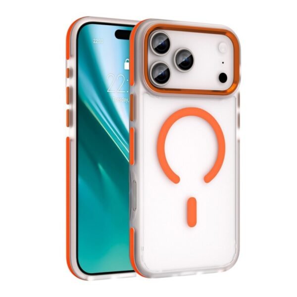 Калъф Etteri Icy Mag case за iPhone 17 Pro – Оранжев