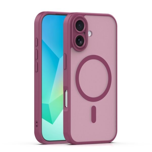 Калъф Mag Matt с отвори за камерите за iPhone 17 – Тъмнолилав