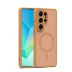 Калъф Mag Matt с отвори за камерите за Galaxy S26 Ultra – Светлокафяв калъф