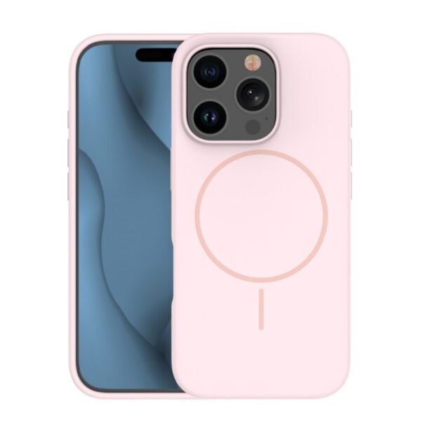 Калъф Silicone Thin Mag за iPhone 16 Pro – Светлорозов