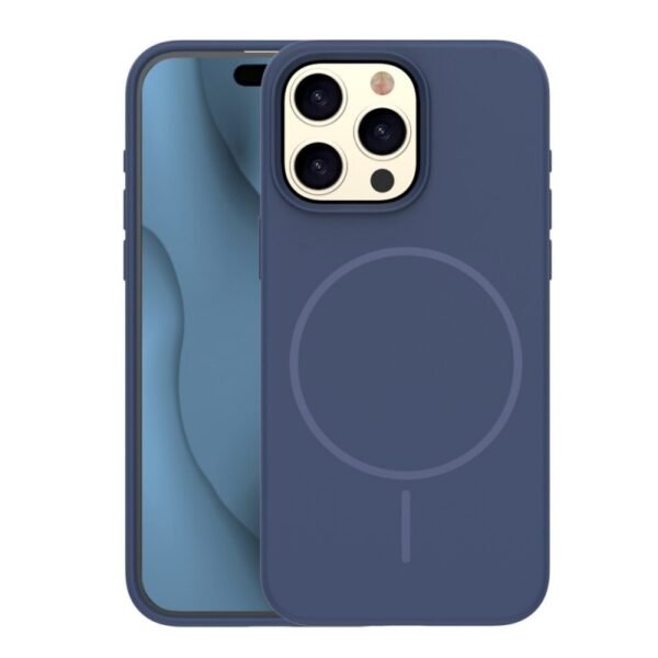 Калъф Silicone Thin Mag за iPhone 16 Pro – Тъмносин