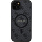Калъф Guess 4G Collection Leather Metal Logo MagSafe за iPhone 15 – Черен - Image 2