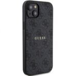 Калъф Guess 4G Collection Leather Metal Logo MagSafe за iPhone 15 – Черен - Image 3