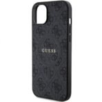 Калъф Guess 4G Collection Leather Metal Logo MagSafe за iPhone 15 – Черен - Image 5
