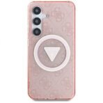 Калъф Guess 4G Glitter Triangle Buttons MagSafe за Galaxy S25 – Розов - Image 2
