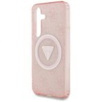 Калъф Guess 4G Glitter Triangle Buttons MagSafe за Galaxy S25 – Розов - Image 5