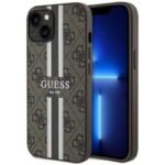 Калъф Guess 4G Printed Stripes MagSafe за iPhone 15 – Кафяв