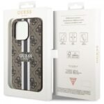 Калъф Guess 4G Printed Stripes MagSafe за iPhone 15 Pro Max – Кафяв
