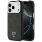Калъф Guess 4G Triangle Metal Logo MagSafe за iPhone 17 Pro Max – Черен