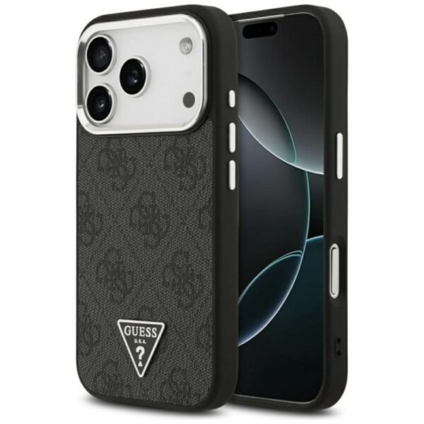 Калъф Guess 4G Triangle Metal Logo MagSafe за iPhone 17 Pro Max – Черен