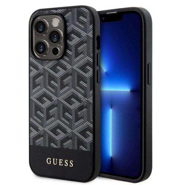 Калъф Guess Glitter Script за iPhone 14 Pro – Черен