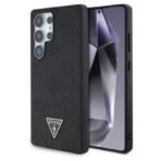 Калъф Guess Grained Hot Stamp Peony Triangle Logo MagSafe за Galaxy S25 Ultra – Черен