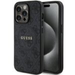 Калъф Guess HC MagSafe PU 4G Ring Classic Logo за iPhone 15 Pro – Черен