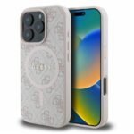Калъф Guess HC MagSafe PU 4G Ring Classic Logo за iPhone 16 Pro – Розов