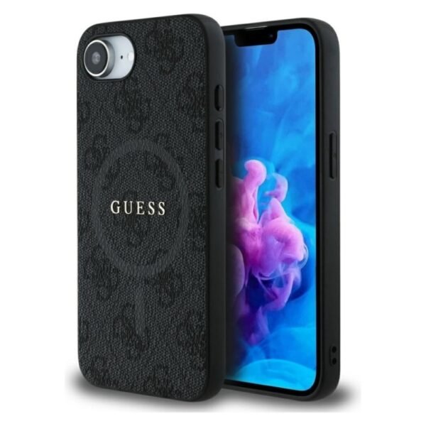 Калъф Guess HC MagSafe PU 4G Ring Classic Logo за iPhone 16e / 17e – Черен