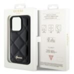 Калъф Guess HC PU Quilted Metal Logo за iPhone 15 Pro – Черен - Image 5