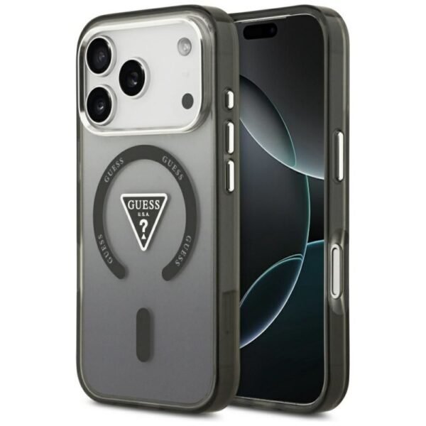 Калъф Guess IML Gradient Triangle Logo за iPhone 17 Pro – Черен