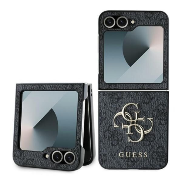 Калъф Guess Leather 4G Metal Logo за Galaxy Z Flip6 – Черен