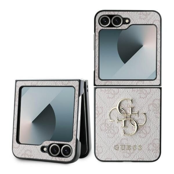 Калъф Guess Leather 4G Metal Logo за Galaxy Z Flip6 – Розов