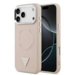 Guess Leather Triangle Metal Logo, за iPhone 17 Pro Max (6.9), Розов