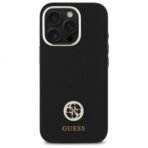 Калъф Guess Silicone Logo Strass 4G за iPhone 16 Pro – Черен - Image 2