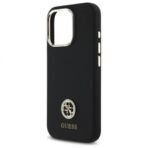 Калъф Guess Silicone Logo Strass 4G за iPhone 16 Pro – Черен - Image 5