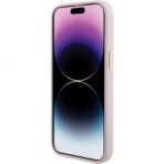 Калъф Guess Silicone Script Metal Logo and Frame за iPhone 15 – Розов - Image 3
