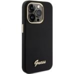 Калъф Guess Silicone Script Metal Logo and Frame за iPhone 16 Pro – Черен - Image 3