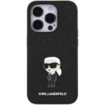 Калъф Karl Lagerfeld Fixed Glitter Ikonik Logo Metal Pin за iPhone 15 Pro – Черен - Image 2