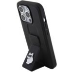 Калъф Karl Lagerfeld Gripstand Saffiano Choupette Pins за iPhone 15 Pro – Черен - Image 2
