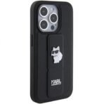 Калъф Karl Lagerfeld Gripstand Saffiano Choupette Pins за iPhone 15 Pro – Черен - Image 5