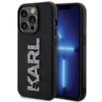Калъф Karl Lagerfeld HC 3D Logo Glitter за iPhone 15 Pro – Черен