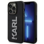 Калъф Karl Lagerfeld HC 3D Logo Glitter за iPhone 15 Pro Max – Черен