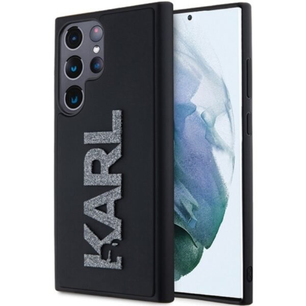 Калъф Karl Lagerfeld HC 3D Logo Glitter за Galaxy S24 Ultra – Черен