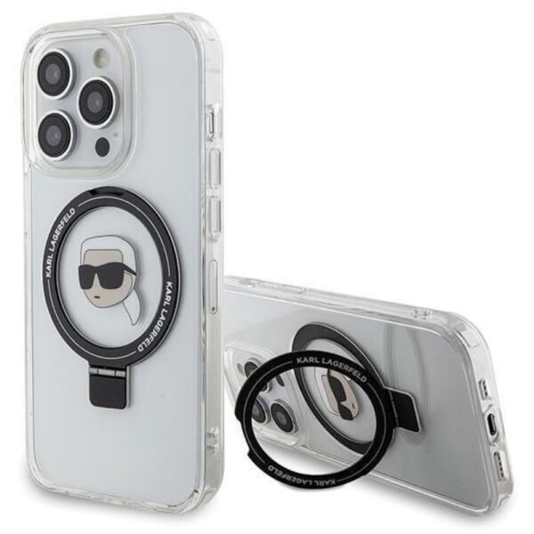 Калъф Karl Lagerfeld HC MagSafe Ringstand KH за iPhone 15 Pro – Прозрачен