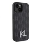 Калъф Karl Lagerfeld Leather Monogram Hot Stamp Metal Logo за iPhone 15 – Черен - Image 2