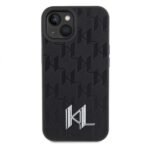 Калъф Karl Lagerfeld Leather Monogram Hot Stamp Metal Logo за iPhone 15 – Черен - Image 4