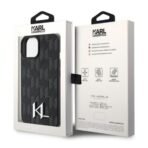 Калъф Karl Lagerfeld Leather Monogram Hot Stamp Metal Logo за iPhone 15 – Черен - Image 5