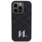 Калъф Karl Lagerfeld Leather Monogram Hot Stamp Metal Logo за iPhone 15 Pro – Черен - Image 3