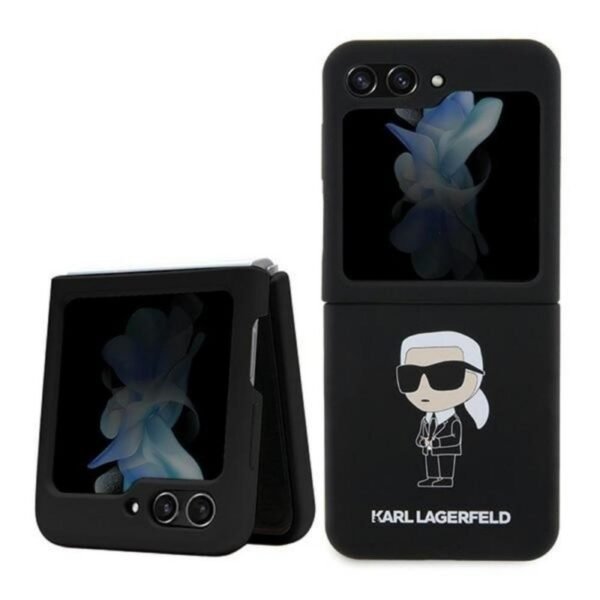 Калъф Karl Lagerfeld Liquid Glitter Ikonik за Galaxy Z Flip5 5G – Черен