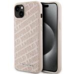 Калъф Karl Lagerfeld Liquid Glitter Big KL за iPhone 14 – Розов