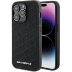 Калъф Karl Lagerfeld Quilted K Pattern за iPhone 15 Pro – Черен