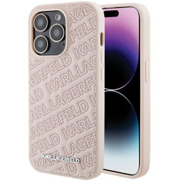 Калъф Karl Lagerfeld Quilted K Pattern за iPhone 15 Pro Max – Розов