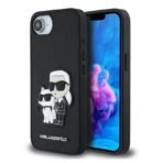 Калъф Karl Lagerfeld Saffiano Karl and Choupette за iPhone 16e / 17e – Черен