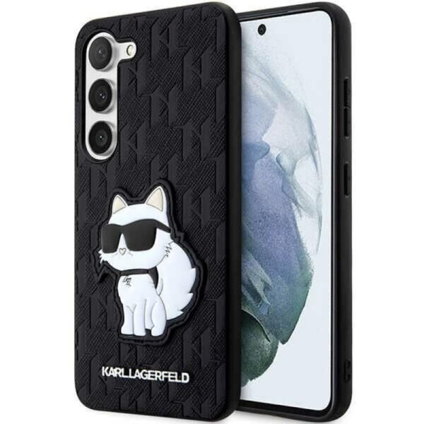 Калъф Karl Lagerfeld Saffiano Monogram Choupette за Galaxy S23 Plus – Черен